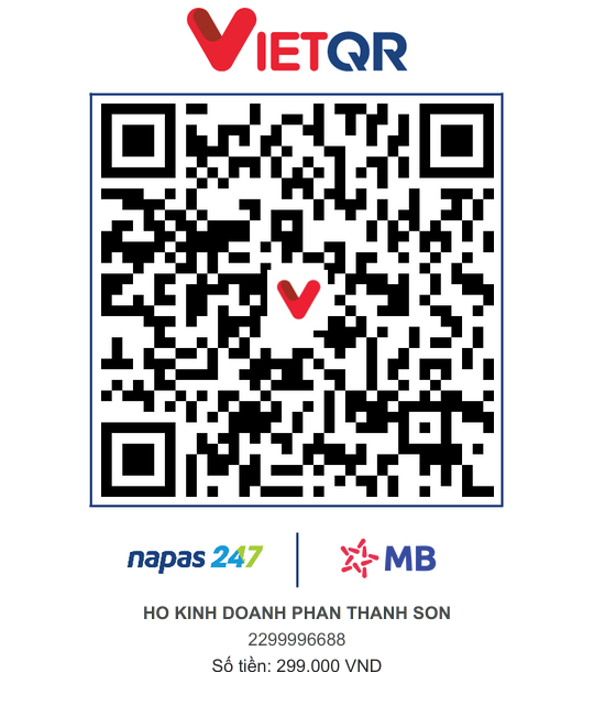 Mã VietQR chuyển khoản MB Bank - HO KINH DOANH PHAN THANH SON